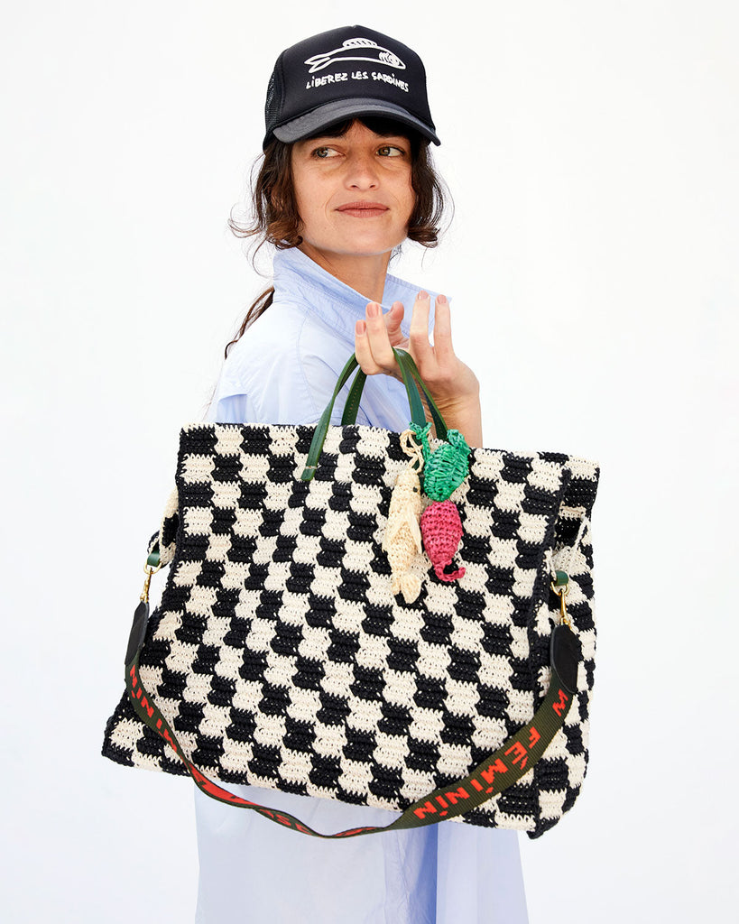 Bag Accessories Clare V. Raffia Crochet Fob in Radish Clare V.