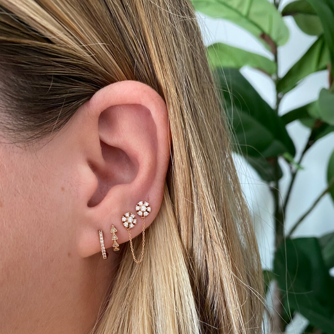 Earrings Dana Rebecca Emily Sarah Diamond Huggies in Yellow Gold Dana Rebecca