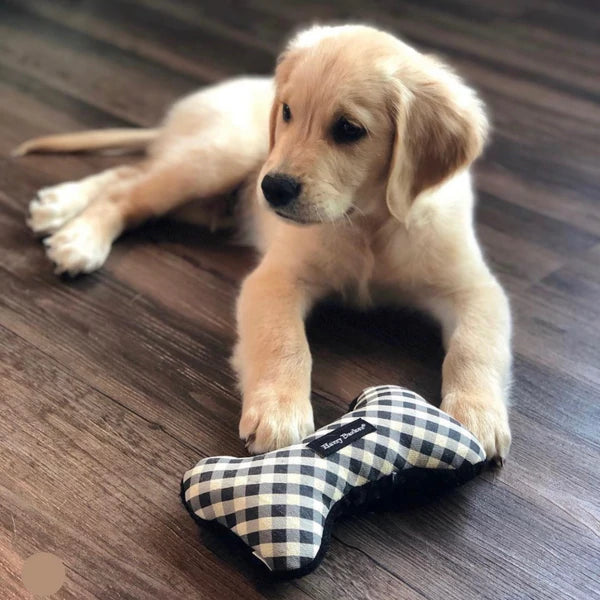 Pet Harry Barker Gingham Bone Dog Toy Harry Barker