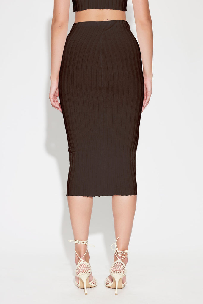 Skirts Cotton Citizen Capri Midi Skirt in Espresso Cotton Citizen