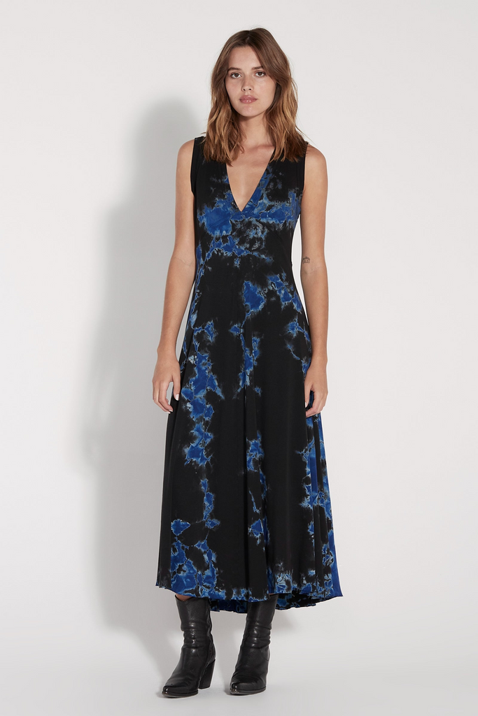 Dresses Raquel Allegra Sleeveless Nathalie Dress in Black Indigo Raquel Allegra