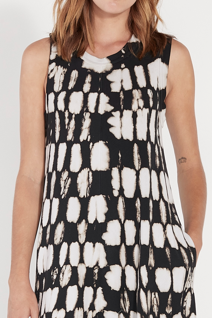 Dresses Raquel Allegra Avery Dress in Black Checker Raquel Allegra