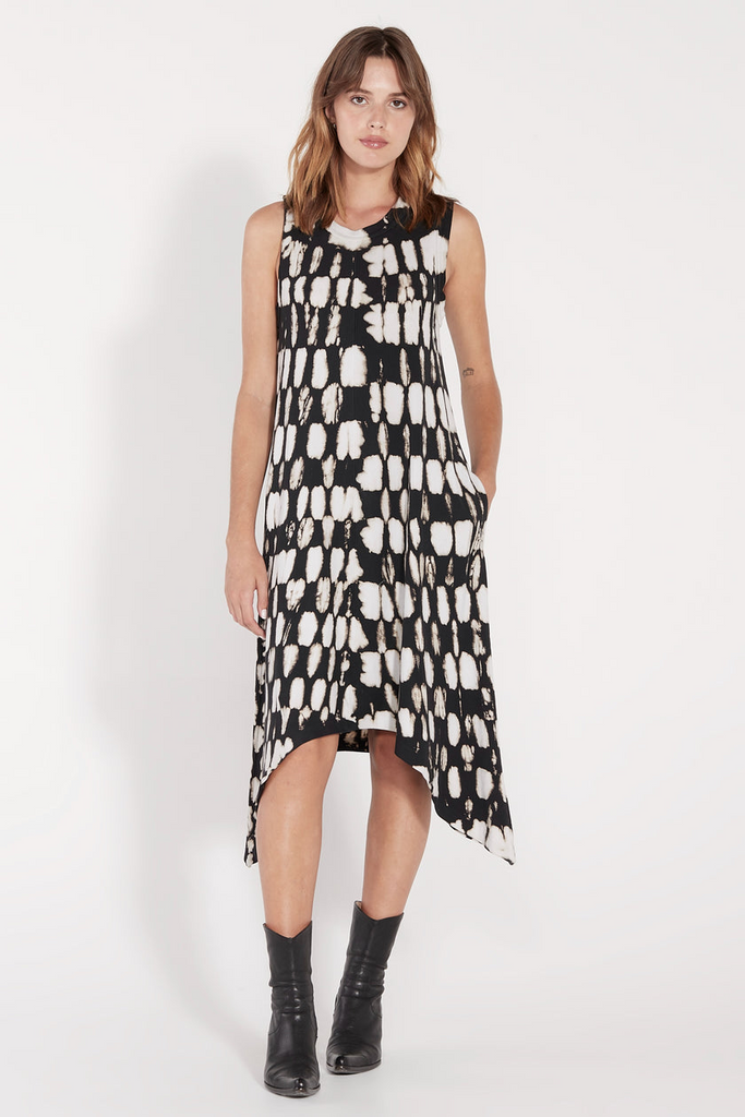 Dresses Raquel Allegra Avery Dress in Black Checker Raquel Allegra