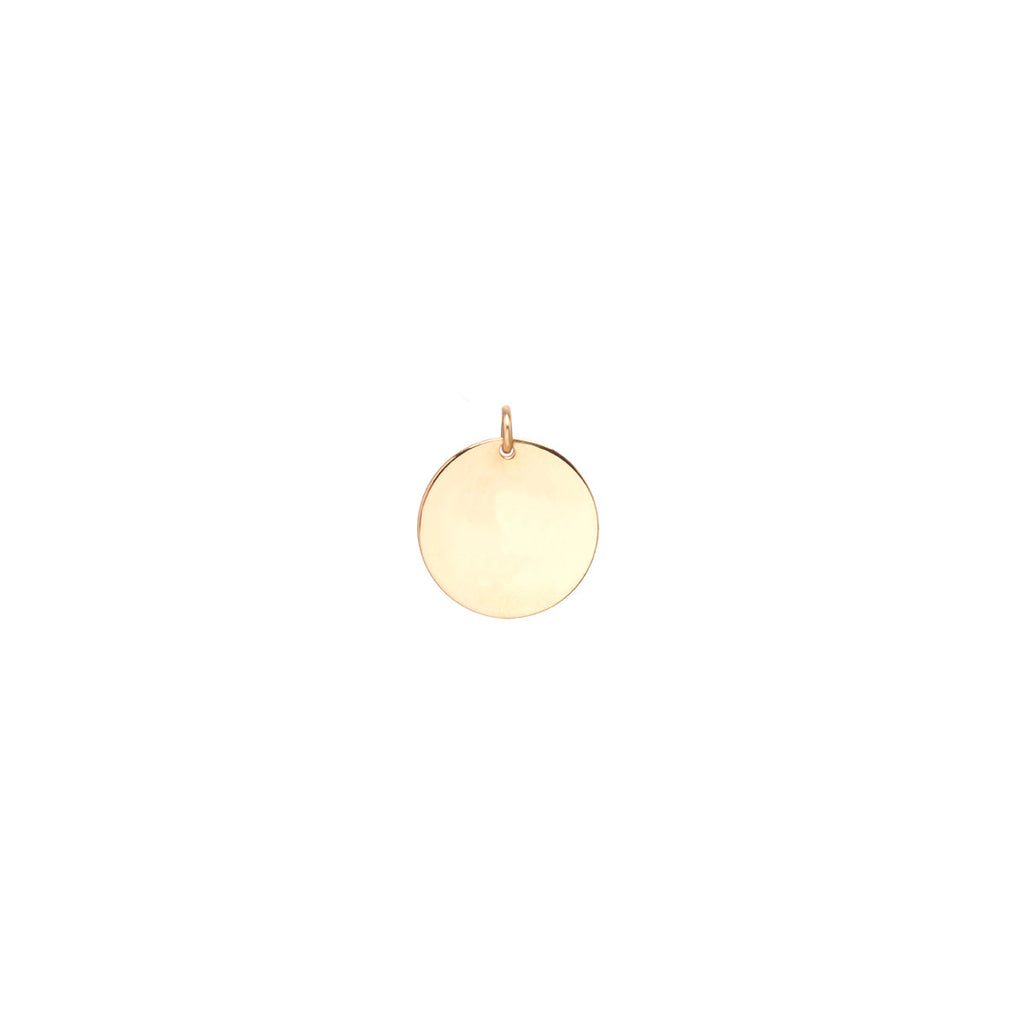 Pendants Zoe Chicco Round Charm Pendant in Yellow Gold Zoe Chicco