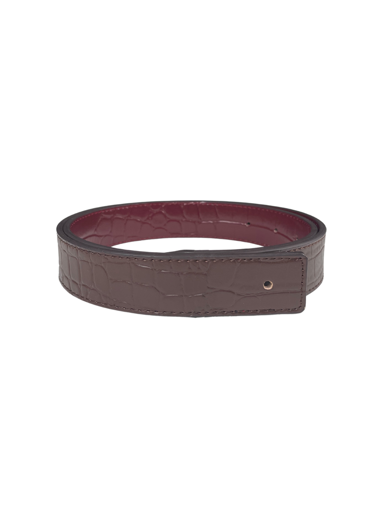 Belts Cesoli Reversible Leather Belt in Sangria/Thoroughbred Brown Cesoli