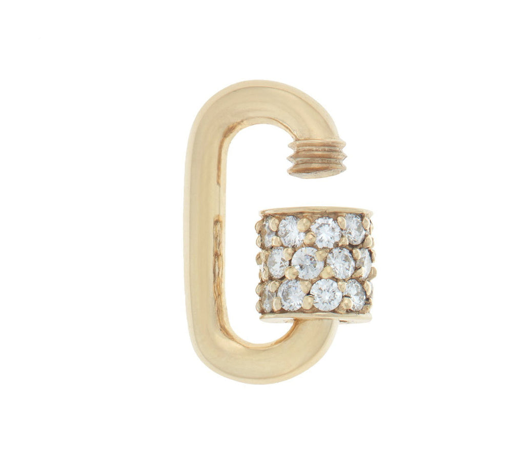 Pendants Marla Aaron Diamond Stoned Chubby Baby Lock in Yellow Gold Marla Aaron