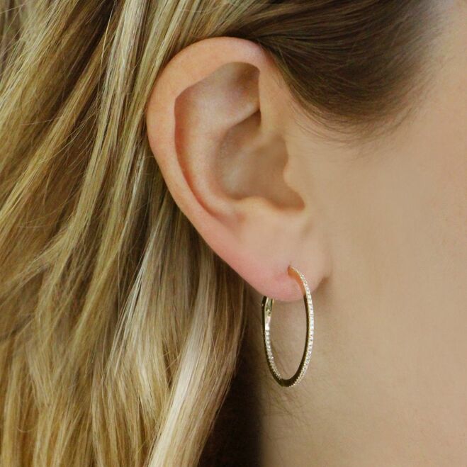 Earrings Dana Rebecca DRD Medium Diamond Hoops in Yellow Gold Dana Rebecca
