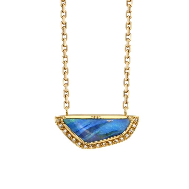 Necklaces Brooke Gregson Ellipse Halo Boulder Opal Necklace Brooke Gregson