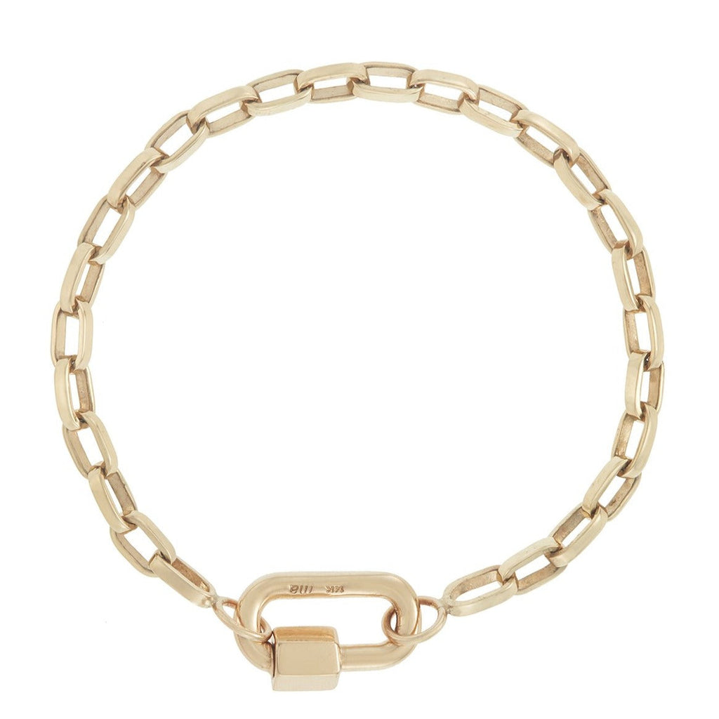 Bracelets Marla Aaron Handmade Biker Chain Bracelet in Yellow Gold Marla Aaron