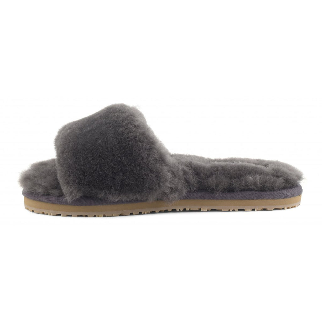 Shoes Mou Sheepskin Fur Slide in Charcoal Mou