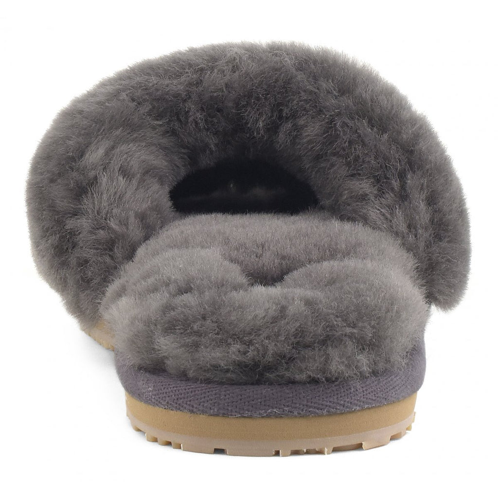 Shoes Mou Sheepskin Fur Slide in Charcoal Mou