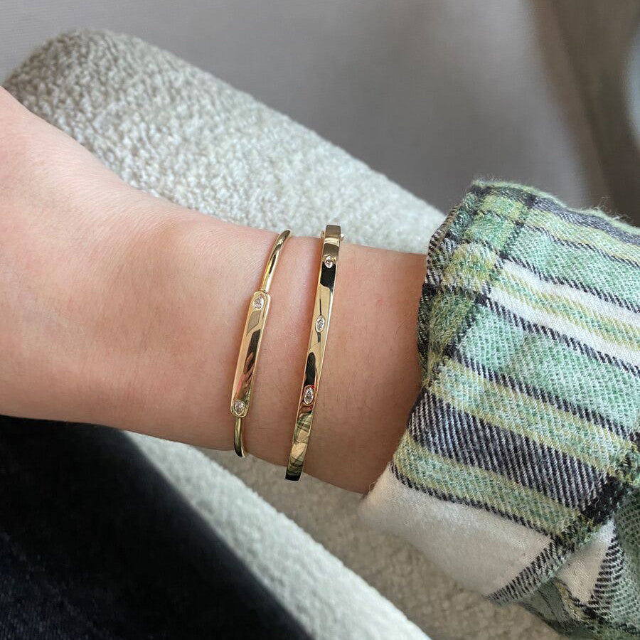 Alexa Jordyn Marquise Diamond Bangle in Yellow Gold