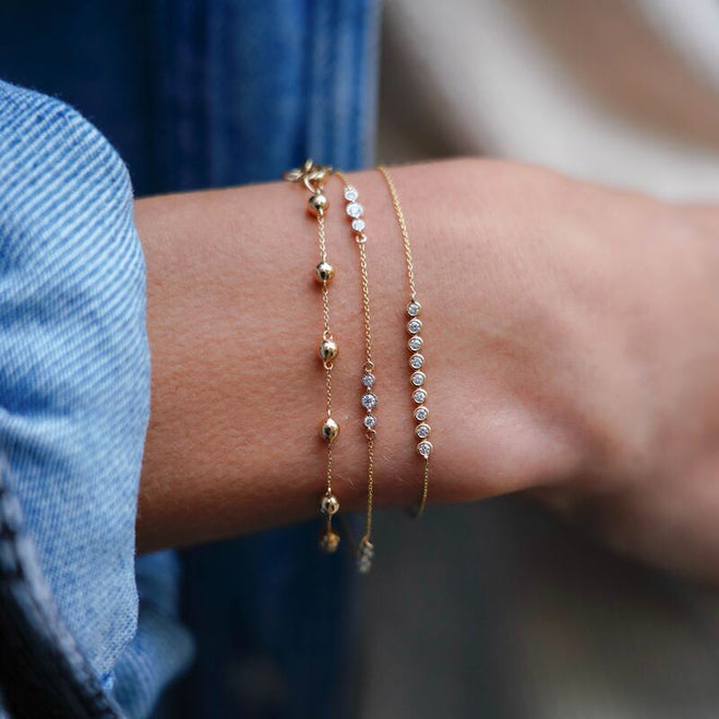 Bracelets Dana Rebecca Lulu Jack Bar Bracelet in Yellow Gold Dana Rebecca