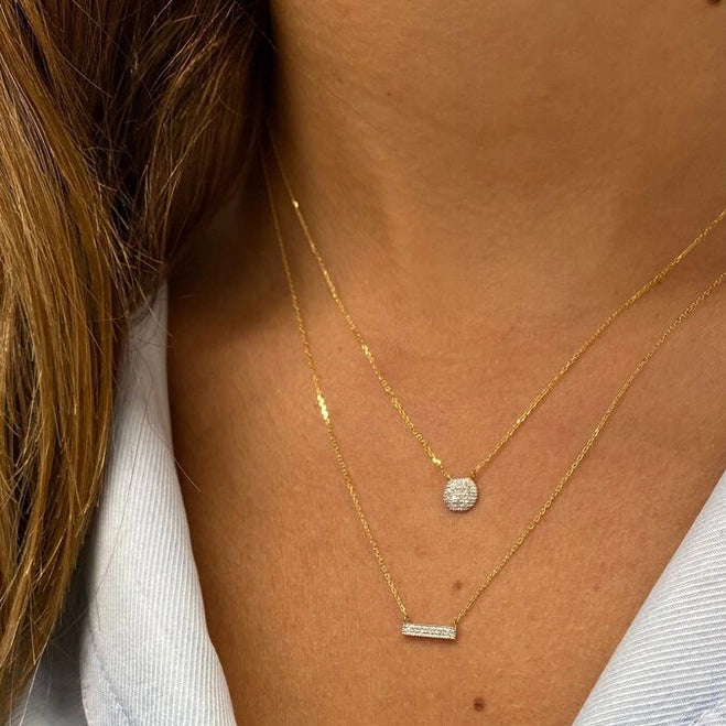 Earrings Dana Rebecca Lauren Joy Disc Necklace in Yellow Gold Dana Rebecca
