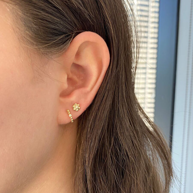 Earrings Dana Rebecca Poppy Rae Pebble Flower Studs in Yellow Gold Dana Rebecca