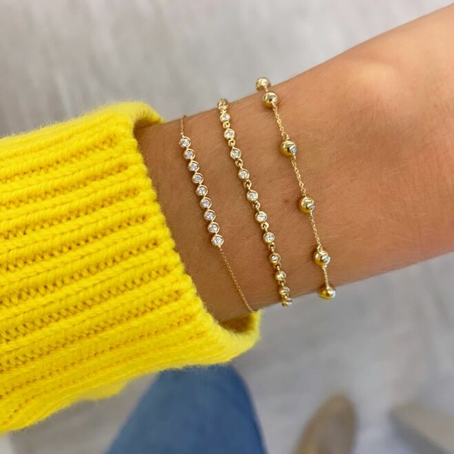Bracelets Dana Rebecca Lulu Jack Bar Bracelet in Yellow Gold Dana Rebecca