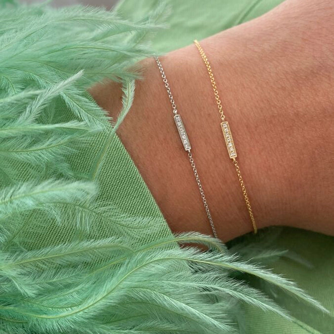 Bracelets Dana Rebecca Sylvie Rose Station Bracelet in Yellow Gold Dana Rebecca