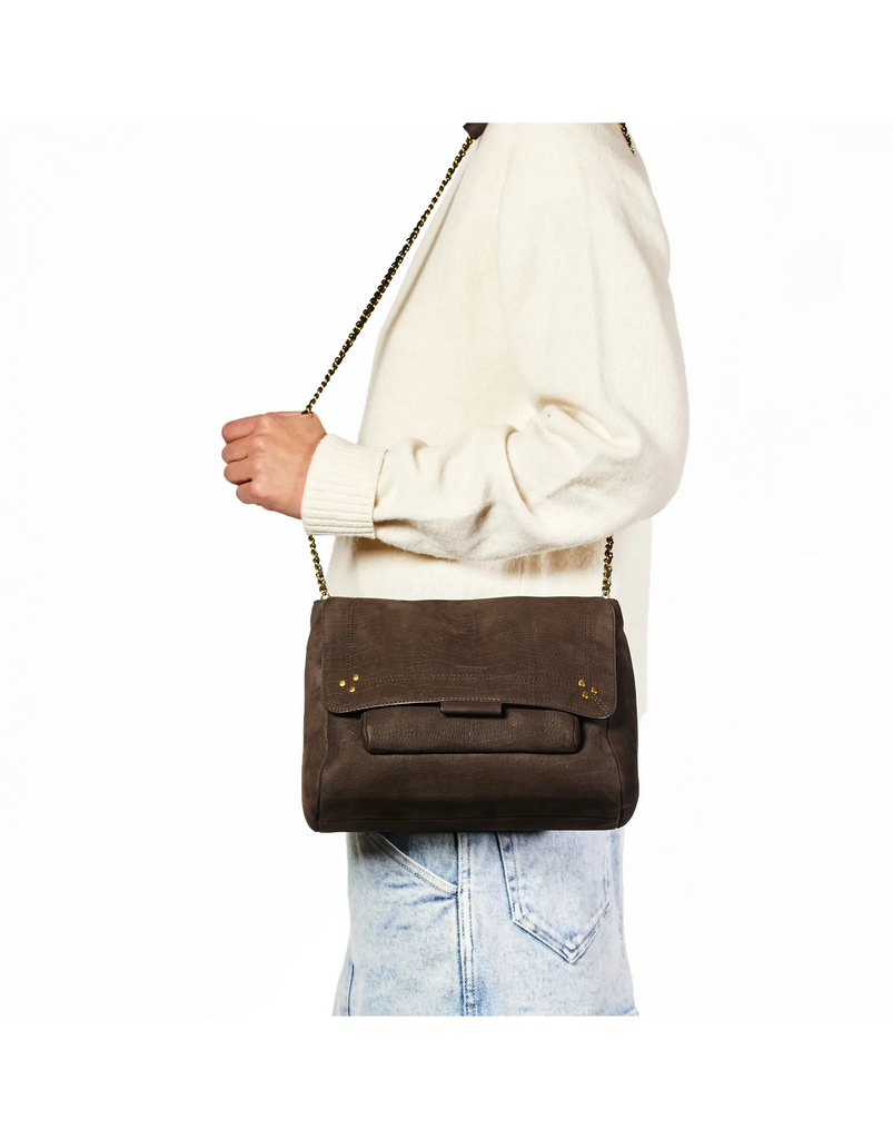 Handbags Jerome Dreyfuss Large Lulu Handbags in Moka Jerome Dreyfuss