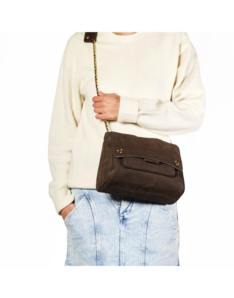 Handbags Jerome Dreyfuss Large Lulu Handbags in Moka Jerome Dreyfuss