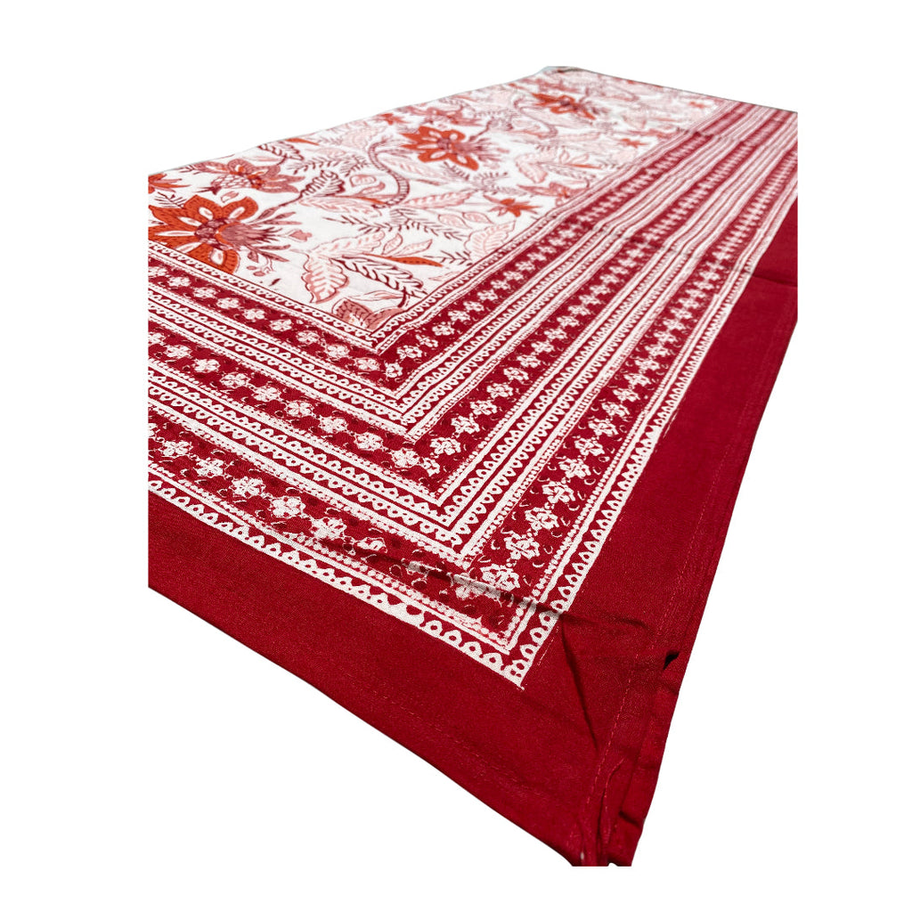 Tablecloths Hibiscus Linen Block Print Tablecloth Hibiscus Linens