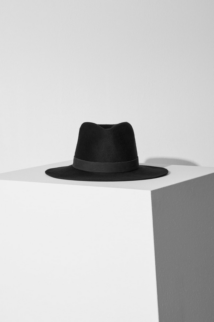 Hats Janessa Leone Luca Wool Hat in Black Janessa Leone