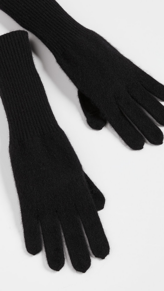 Gloves & Mittens White & Warren Cashmere Long Texting Gloves in Black White & Warren